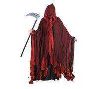 Kreeqe Disfraz de Halloween con capa de muerte espeluznante para adultos, adolescentes, fiesta de último minuto, varios colores (paquete de 2 (rojo), talla M