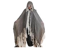 Kreeqe Disfraz de Halloween con capa de muerte espeluznante para adultos y adolescentes, traje de fiesta de último minuto, varios colores (capa desgastada, blanco, M)