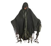 Kreeqe Disfraz espeluznante de la muerte para Halloween, para adultos, adolescentes, fiesta de último minuto, varios colores (capa desgastada, gris, M)