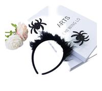 Kreeqe Eerie Sugar Skull Rose Gothic Hair Band Adulto Halloween Accesorio Spider Bat Accents Unisex Disfraz de fiesta (Bat-Hairband-Negro, M)