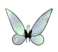 Kreeqe Encantador juego de varita mágica de alas de hada de mariposa para 16 adolescentes y adultos, disfraz de cosplay, actuaciones de fiesta de Navidad (alas de hadas negras, M)