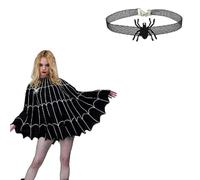 Kreeqe Enchanting - Conjunto de disfraz de bruja para adultos, sombrero clásico, elegante, diadema, máscaras misteriosas, magia de Halloween, juego de cinco piezas, talla M