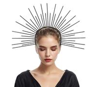 Kreeqe Exaggerated Sun God - Diadema para Halloween, cosplay, fiesta, resina plástica, varios colores, adultos, adolescentes, 15 Plus (negro, M)