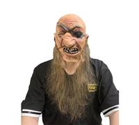 Kreeqe Haunting - Pasamontañas de látex de bruja, pirata, juego de máscaras para Halloween, parejas, fiestas de disfraces de miedo, (calvo-pirata, M)