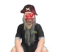 Kreeqe Haunting - Pasamontañas de látex de bruja, pirata, para Halloween, parejas, fiestas de disfraces de miedo, (luminoso, pirata, M)