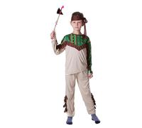 Kreeqe Llamativo disfraz de nativo americano de último minuto para adultos, disfraz de guerrero indio vibrante y fácil para fiesta de Halloween (verde-hombre, L)