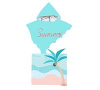 Kreeqe Lujoso albornoz de microfibra suave con capucha para adultos, secado rápido después de nadar, color rosa y azul, talla M