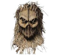 Kreeqe Máscara de espantapájaros realista de látex para Halloween, atracciones terroríficas, paseos en coche de heno (D, M)