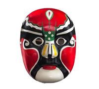 Kreeqe Máscaras de ópera china, pintadas a mano, vívidas para adultos, accesorios de escenario, juego de decoración de pared de Halloween (40, M)