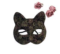 Kreeqe Máscaras encantadoras de animales para Halloween, estilo Kitsune, para adultos, fiestas de disfraces, eventos, teatro, juego de rol (C, M)