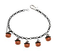 Kreeqe Spooky - Collar corto de acrílico hecho a mano con diseño de calabaza y fantasma, accesorio unisex para festivales, M, Cristal, No es una piedra preciosa
