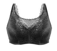 Kreeqe Sujetador push-up de apoyo para tallas grandes después de la cirugía de mama, inalámbrico, sin tirantes, copas delgadas, cómodo, se mantiene bien (negro-090-bra-come, 38/85C)