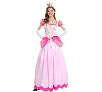 Kreeqe Vestido de princesa rosa brillante para mujer, disfraz de Halloween para fiesta de cultura pop, atuendo fácil de última hora (rosa, XXL)