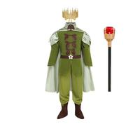 Kreeqe Vibrante disfraz completo de príncipe rana incluye parte superior y pantalones, capa para zapatos, corona para adolescentes y adultos, disfraz de Halloween (paquete de 7, M)