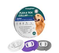 Kreezy Collar antipulgas para Perros, Collar antiparasitario Perros, Collar Repelente de pulgas y garrapatas para Perros, repele piojos y Mosquitos lejos, 3pc adecuados para hogares con Varios Perros