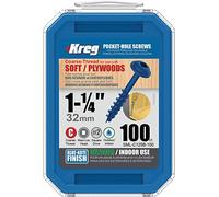 Kreg - 100 tornillos Blue-Kote - 7 x 32 mm - Rosca gruesa - Maxi-Loc cuadrado