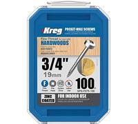 Kreg - 100 tornillos galvanizados - 6 x 19 mm - Rosca fina - Maxi-Loc cuadrado