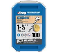 Kreg - 100 tornillos galvanizados - 6 x 38 mm - rosca fina - Maxi-Loc cuadrado