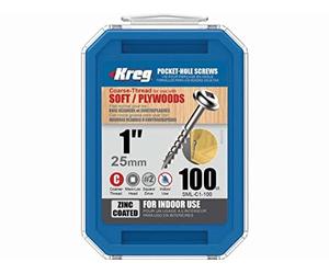 KREG KRE00052 Zinc 25 mm con rosca gruesa, 100 tornillos-SML-C1