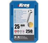 Kreg Tornillos de cabeza plana galvanizados, 25 mm, 250 unidades