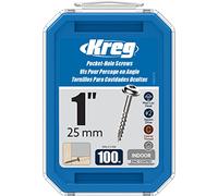 Kreg SML-C1-100 Tornillos de bolsillo - 1 pulgada, 8 gruesos, cabeza de lavadora, 100 unidades, 100 Pack, Versión original., 1