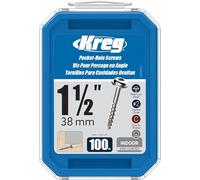KREG Tornillos de zinc, 38 mm, hilo gruesa, paquete de 100 unidades - Ideales para proyectos de carpintería en interiores