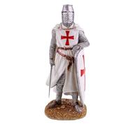 Kremers Schatzkiste Figura de caballero templario con espada y escudo pintado a mano 26 x 9 cm, estatua de polirresina | perfecto coleccionable y regalo para los fans de la historia y la edad medieval