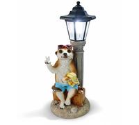 Kremers Schatzkiste Figura de suricato con farolillo solar para jardín, 45 cm