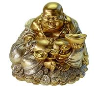 Kremers Schatzkiste Hucha grande de Buda de la suerte, 18 cm, decoración