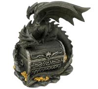 Kremers Schatzkiste XXL Hucha Dragón Guardián 21 cm de poliresina Cerdo Dragón guarda hucha Figura de dragón Caja de ahorro grande Ahorrar dinero