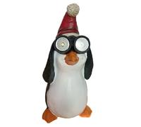 Kremes - Figura Decorativa Solar con Ojos de Pingüino, Decoración Navideña (26 cm, con Ojos Solares y Gorro de Navidad, Iluminación Decorativa de Jardín, Batería NiMH, 1,2 V/40 mAh)