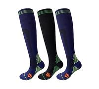 Kreori Calcetines de compresión para mujeres y hombres, calcetines de descanso, para deportes, vuelos, correr, viajes, embarazo, enfermeras, 15-20 mmHg