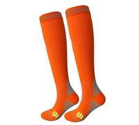 Kreori Kreori Chaussettes de compression pour homme et femme, chaussettes de compression pour le sport, Kreori Calcetines de compresión para hombres y mujeres, calcetines de compresión para deportes, vuelo, correr, viajes, ciclismo, embarazo, enfermera, 15-20 mmHg, naranja - 1 par, Hombre, Orange - 1 paire,