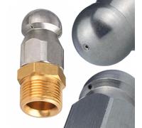 Kret M22 - Boquilla de limpieza de alcantarillado de alta presión de acero de 4 salidas (3 hacia atrás, 1 adelante) | 350 bar, 155 °C, repuesto para limpiadora de alta presión Karcher HD, HDS |