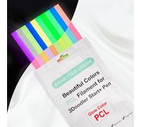 Kretrum 10 Colores Glow in the Dark Filamento PCL Compatible con 3Doodler Start+ Pen, 2,5 mm 10 Piezas por Color Total 100 Piezas, Glow Filamento Solo para 3D Doodler Start+ Pen