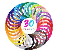 Kretrum 30 Colores 1.75 mm PCL Filamento para Baja Temperatura 3D Pen, 10 Pies por Color, Total 300 Pies, Incompatible con 3Doodler Start + Pen