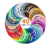 Kretrum 40 color 3D bolígrafo PLA 1,75 mm 3D bolígrafo de impresión compatible con mynt3d scrib3d bolígrafo no adecuado para ningún color 3M total 394 pies