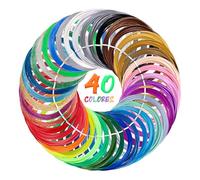Kretrum 40 Color Filamento 3D Lápiz PLA 1,75 mm Filamento Lápiz 3D Compatible con MYNT3D y SCRIB3D NO APTO PARA 3Doodler 3D bolígrafo 3m de cada color un total de 394 pies