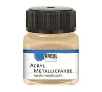 KREUL 77284 77284-Pintura, Tarro de 20 ml en Color champán, glamurosa Pintura acrílica Efecto Metalizado, de Cobertura cremosa, Secado rápido y Resistente al Agua, Champagne