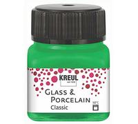 KREUL 16223-Vidrio Verde clásico, en Bote, Pintura Brillante al Agua para Vidrio y Porcelana, de Secado rápido, Opaca, Color Green, 20 ml (16223)
