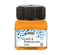 KREUL 16292 - Vidrio y Porcelana Transparente Naranja, en Bote de 20 ml, Pintura Transparente al Agua para Vidrio y Porcelana, de Secado rápido, cristalina