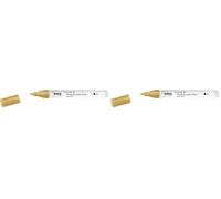 KREUL 16424 - Rotulador para vidrio y porcelana metálico fino, dorado, punta fina estable, grosor del trazo aprox. 1-2 mm, rotulador para porcelana a base de agua. (Paquete de 2)