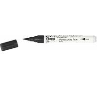 KREUL 16481 - Glass & Porcelain Pen Easy negro, con punta de pincel elástica, pintura brillante para vidrio y porcelana, semiopaca, resistente a la luz, ideal para rotular a mano