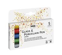 KREUL Hobby Line 16530 - Juego de rotuladores con Brillo para Porcelana y Cristal