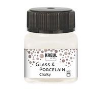 KREUL 16631 - Vidrio y Porcelana Chalky Blanco Algodón, 20 ml vidrio, suave - pintura mate al agua para vidrio y porcelana, de secado rápido, opaca