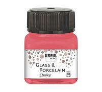 KREUL 16634 - Vidrio y Porcelana Chalky Cozy Red, 20 ml vidrio, suave - pintura mate al agua para vidrio y porcelana, de secado rápido, opaca