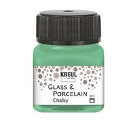 KREUL 16640 - Vidrio y Porcelana Chalky Verde Romero, 20 ml Vidrio, suave - pintura mate al agua para vidrio y porcelana, de secado rápido, opaca