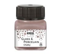 KREUL 16642 - Vidrio y Porcelana Chalky Mild Mocca, 20 ml vidrio, suave - pintura mate al agua para vidrio y porcelana, de secado rápido, opaca