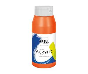 KREUL 17002 - Solo Goya Triton Pintura acrílica Naranja Verdadero, Frasco 750 ml, Secado rápido y Mate, Pintura al Agua, Calidad de Estudio, versátil, Buen Poder cubriente