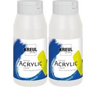 KREUL 17017 - Solo Goya Triton Pintura acrílica blanca Frasco de 750 ml Secado rápido con aspecto mate Calidad de estudio Pintura al agua, versátil, opaca y económica (Paquete de 2)